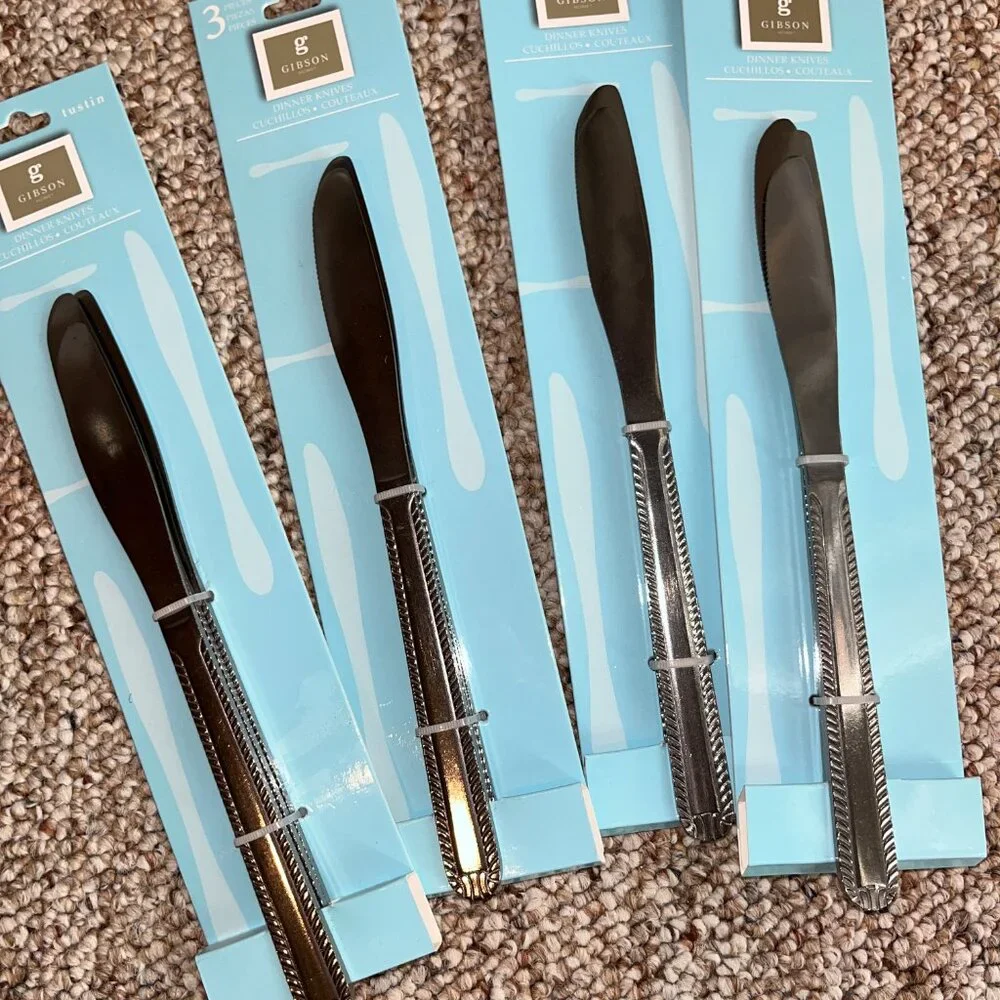 Gibson Tustin Dinner Knives‎ Set 12 Dishwasher Safe (4 sets of 3) (NEW)